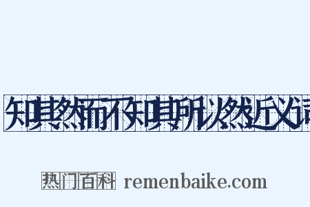 知其然而不知其所以然近义词是什么意思的图片